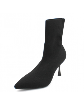 Women's Pumps Thin Heels Pointed Toe Turned Over Edge Party Ankle Shoes Knitting Sock Boots 2023 New Fashion Spring Autumn