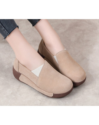 Flat Platform Shoes for Wome Blue Elastic Retro Concise Casual Sapatos Femininos Waterproof Fashion Spring Autumn.
